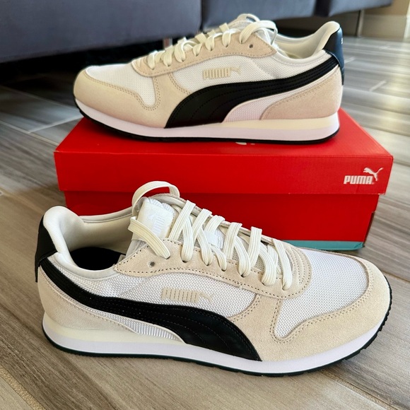 Men's Puma ST Miler Casual Shoes - White Black Vapor Gray 401622-02 - Picture 1 of 7